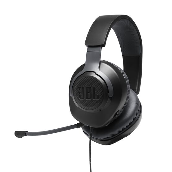 JBL Quantum 100 - Black - Wired over-ear gaming headset with flip-up mic - Hero